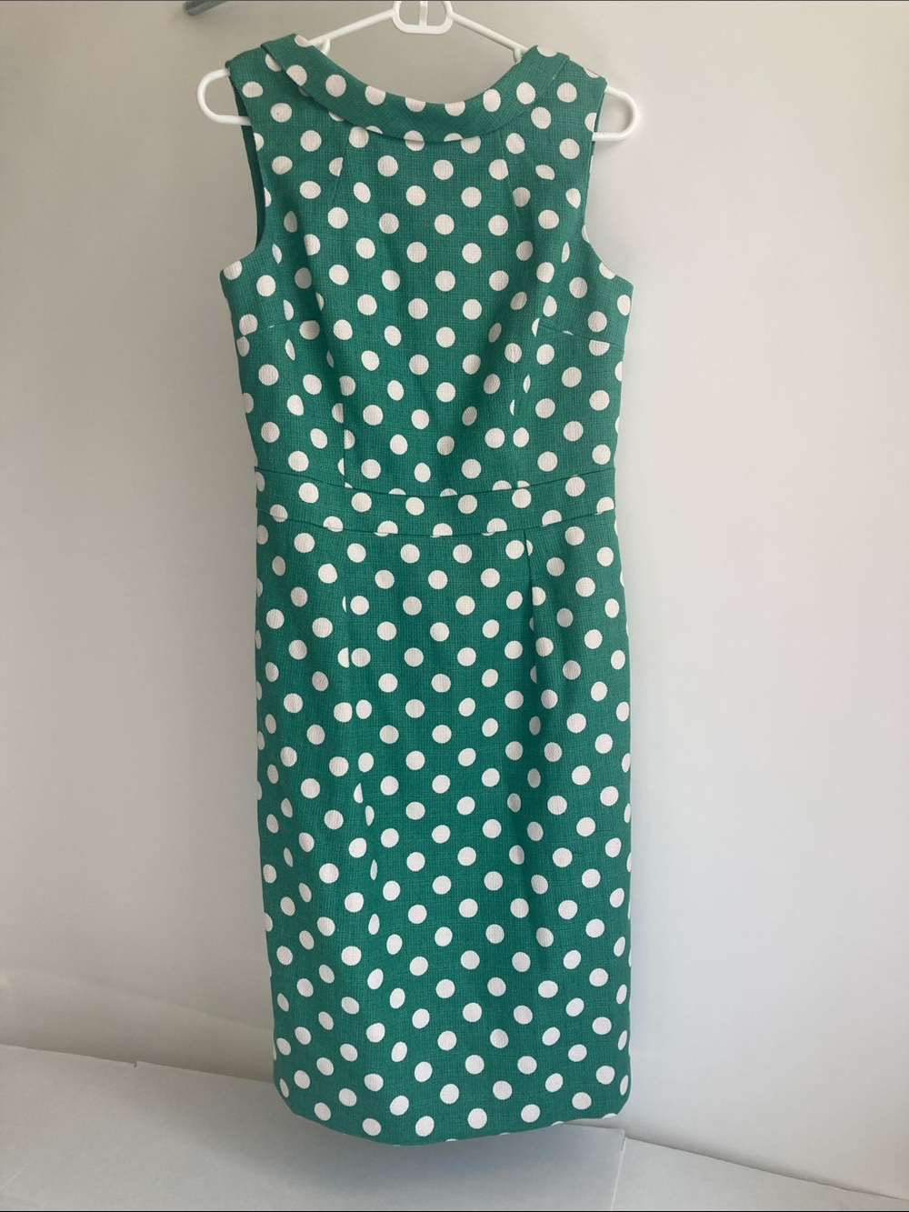 Boden Green and White Polka Dot Midi Dress Size 8L - Picture 1 of 15